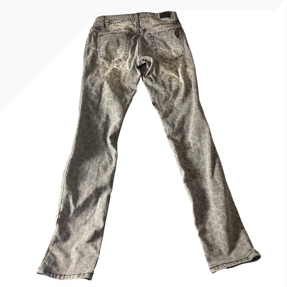 Jessica Simpson Forever Skinny Y2K Style Leopard Acid Wash Jean Low Rise Size 27 - Picture 6 of 13